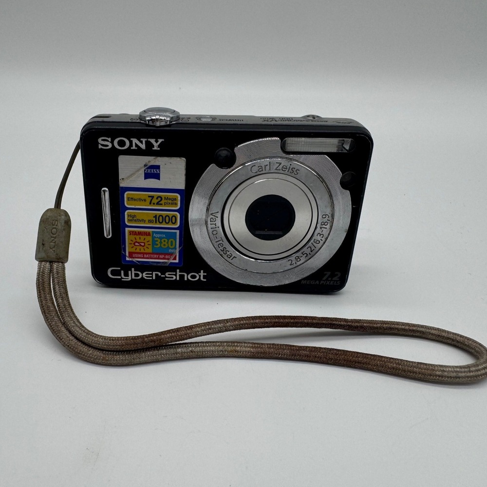 Sony Cyber-shot DSC-W55 7.2MP Digital Camera Black Carl Zeiss For Parts Repair